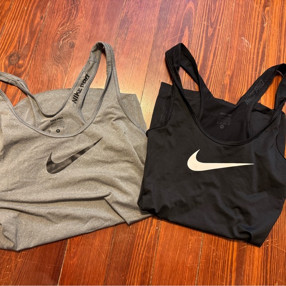 Nike Tops - Nike Pro Gray and Black Tank Tops